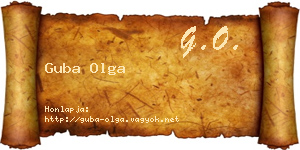 Guba Olga névjegykártya